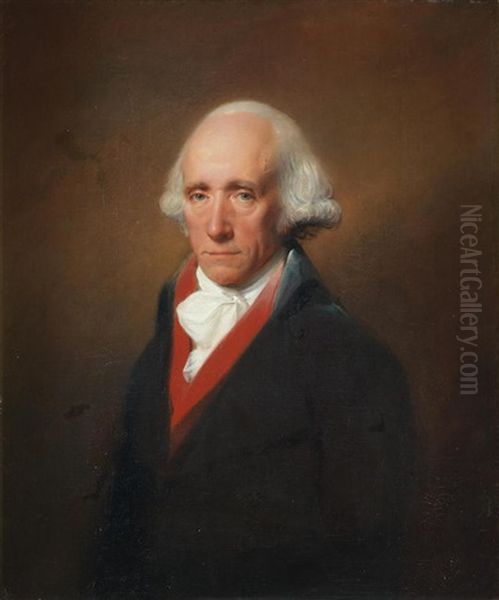 Portrait Of Warren Hastings (1732-1818), Half-length, In A Blue Coat Oil Painting by Lemuel Francis Abbott