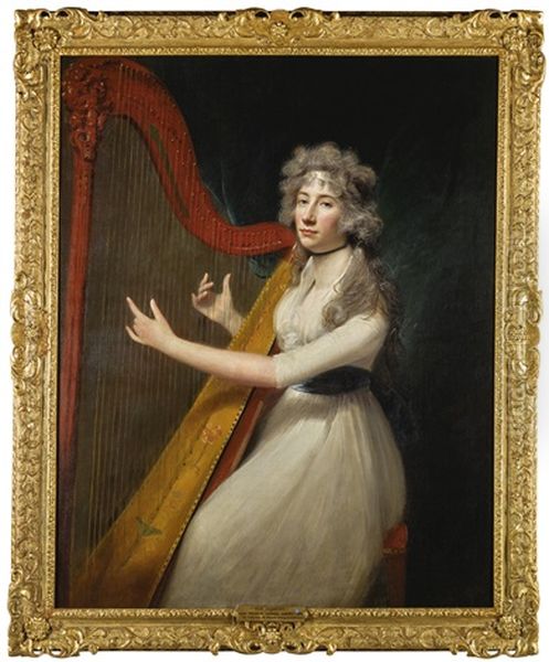 The Harpist Oil Painting by Lemuel Francis Abbott