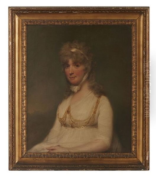 Half Length Portrait Of Lady Boydell, Lady Mayoress Of London 1790 Oil On Canvas Oil Painting by Lemuel Francis Abbott