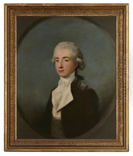 Half Length Portrait Of William Wyndham Later 1st Lord Grenville Feigned Oval, Oil On Canvas Oil Painting by Lemuel Francis Abbott