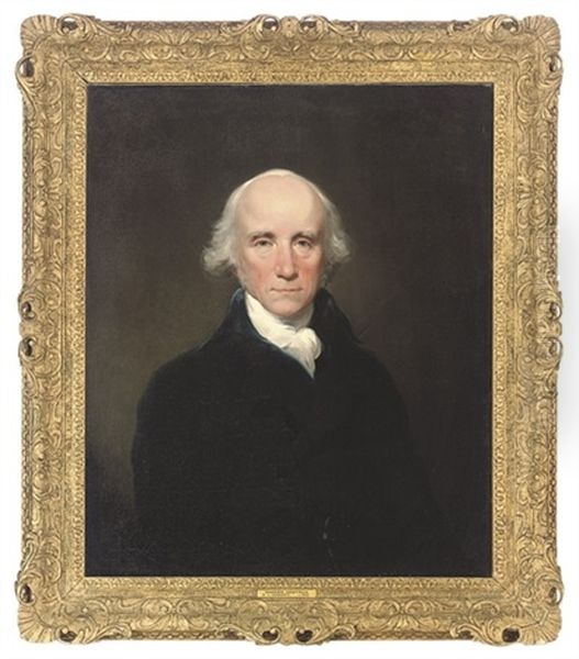 Portrait Of Warren Hastings, Governor-general Of Bengal, In A Blue Coat And White Stock Oil Painting by Lemuel Francis Abbott