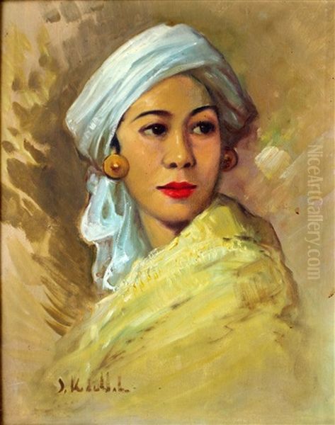 Portret Van Een Vrouw Oil Painting by Soerjosoebroto Abdullah