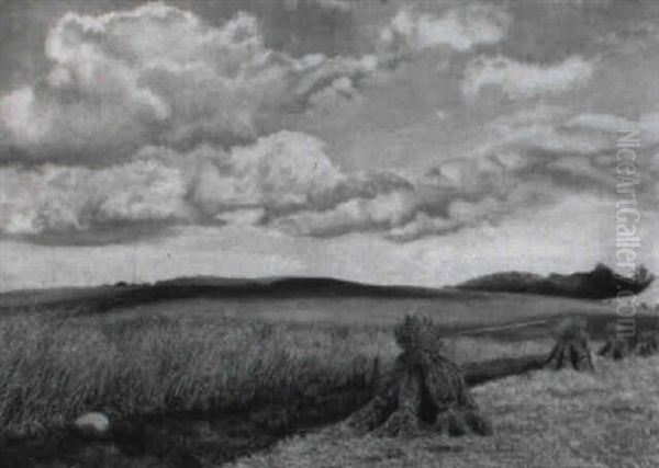 A Landscape With A Cornfield Oil Painting by Albijn van der Abeele