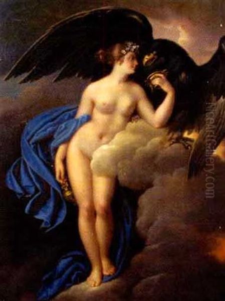 Die Gottin Hebe Mit Dem Adler Des Zeus Oil Painting by Josef Abel