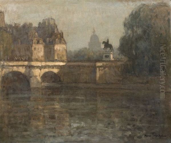 La Seine Au Pont-neuf Oil Painting by Louis Abel-Truchet