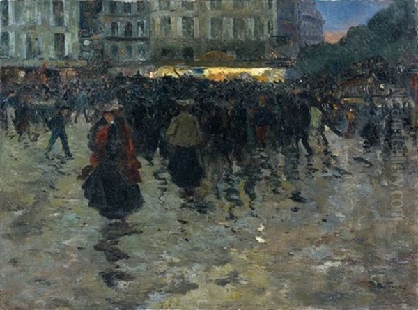 Les Grands Boulevards Oil Painting by Louis Abel-Truchet