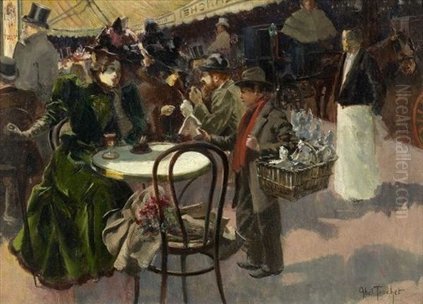 Au Cafe Oil Painting by Louis Abel-Truchet