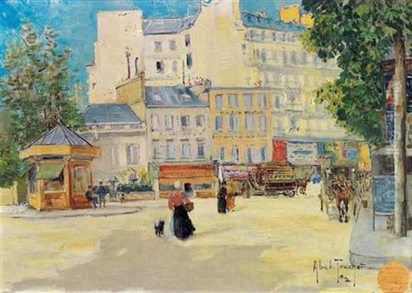 Boulevard In Paris Oil Painting by Louis Abel-Truchet