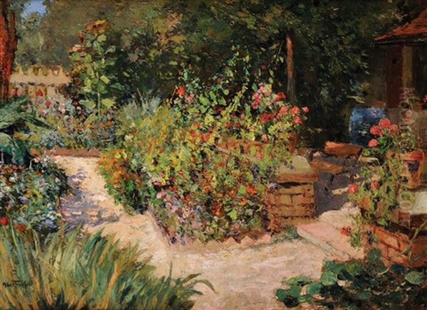 Jardin En Fleurs Oil Painting by Louis Abel-Truchet