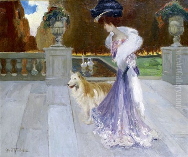 Elegante Dans Un Parc Oil Painting by Louis Abel-Truchet