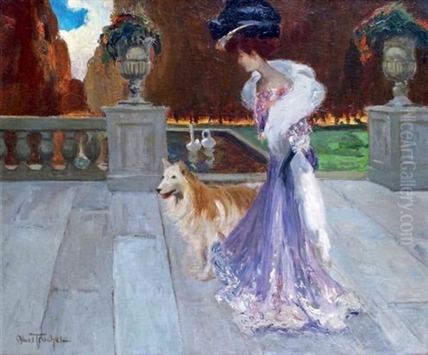 Elegante Dans Un Parc Oil Painting by Louis Abel-Truchet