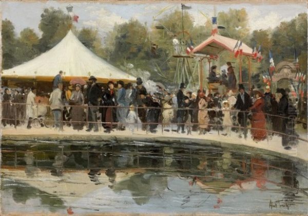 Le Fete Foraine, Le 14 Juillet Oil Painting by Louis Abel-Truchet