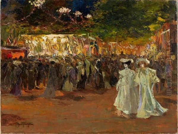 Elegante A La Fete Foraine Oil Painting by Louis Abel-Truchet