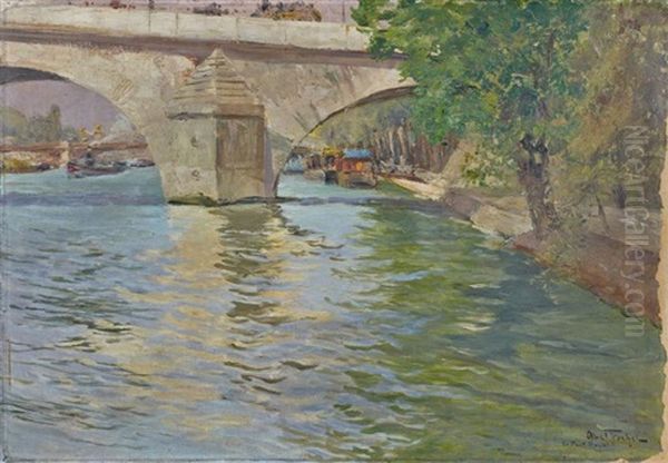 Le Pont Royal Oil Painting by Louis Abel-Truchet