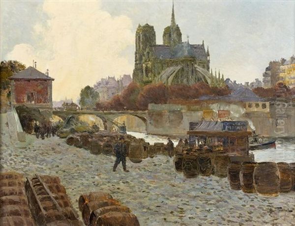 Notre Dame Oil Painting by Louis Abel-Truchet