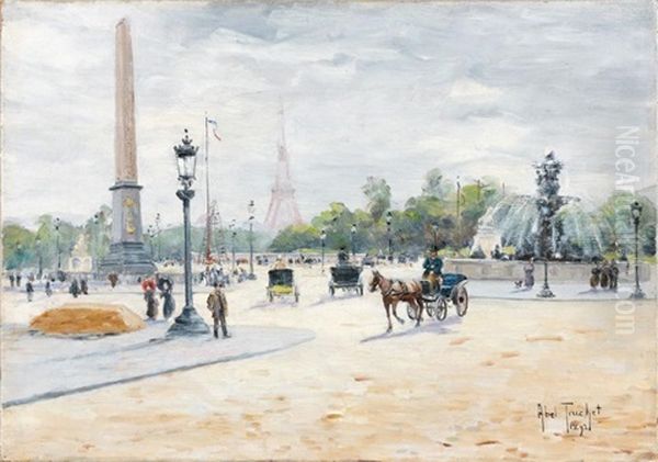 Place De La Concorde Oil Painting by Louis Abel-Truchet