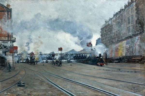 Gare Saint-lazare Oil Painting by Louis Abel-Truchet