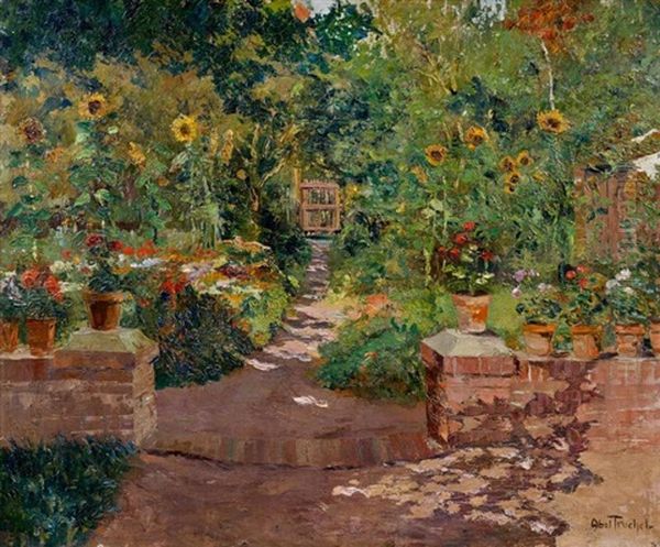 Jardin Ensoleille Oil Painting by Louis Abel-Truchet