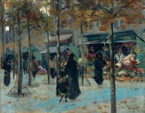 Marche Aux Fleurs Oil Painting by Louis Abel-Truchet