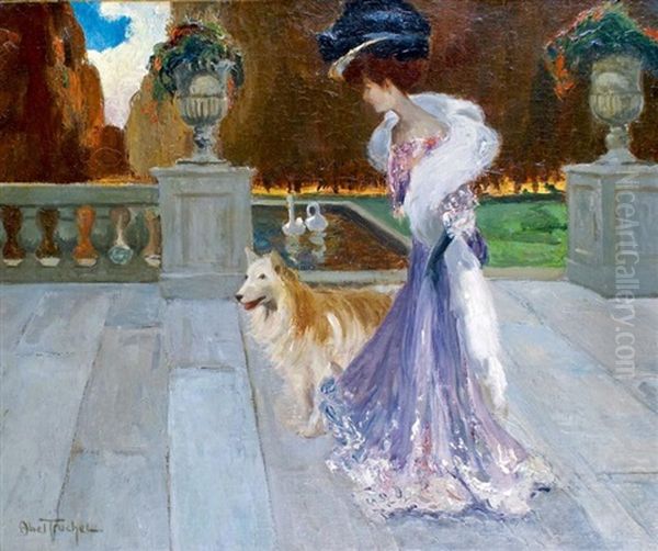 Elegante Dans Un Parc Oil Painting by Louis Abel-Truchet