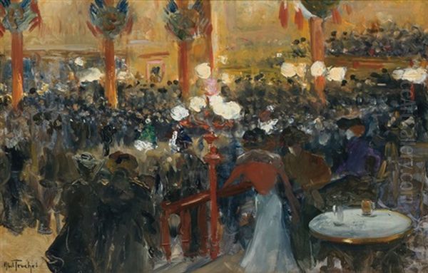 An Elegant Party Oil Painting by Louis Abel-Truchet