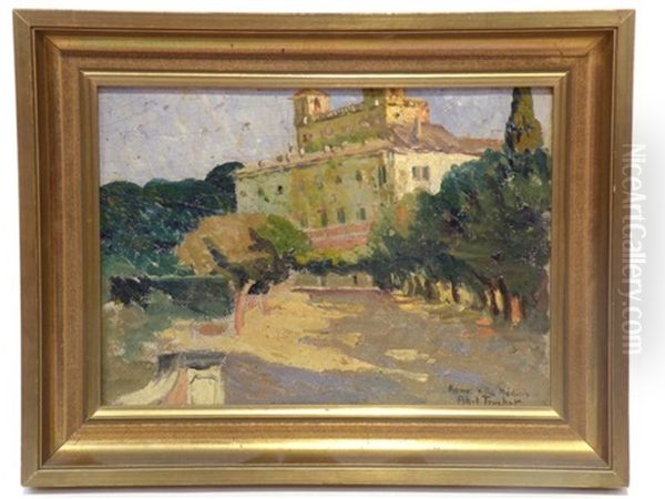 Villa Medicis A Rome Oil Painting by Louis Abel-Truchet