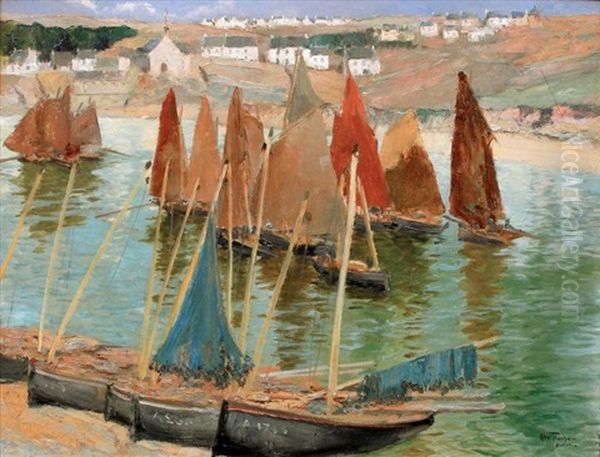 Sardiniers A Audierne Oil Painting by Louis Abel-Truchet