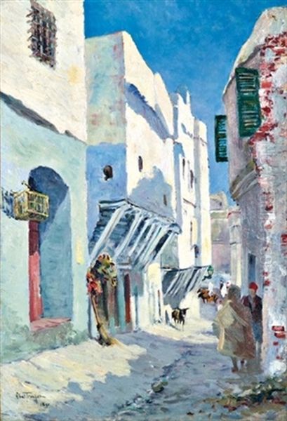 Ruelle Animee Oil Painting by Louis Abel-Truchet