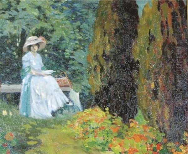 In The Garden Oil Painting by Louis Abel-Truchet