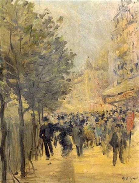 Le Boulevard De Clichy Et Le Moulin Rouge Oil Painting by Louis Abel-Truchet