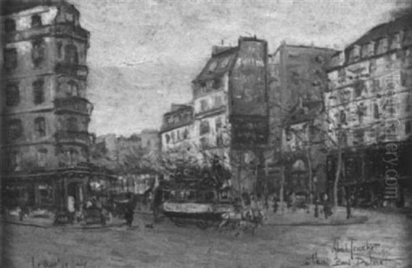 L'omnibus Sur Le Boulevard De Clichy Oil Painting by Louis Abel-Truchet