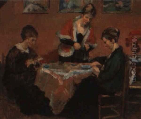 Femmes Dans Un Interieur Oil Painting by Louis Abel-Truchet