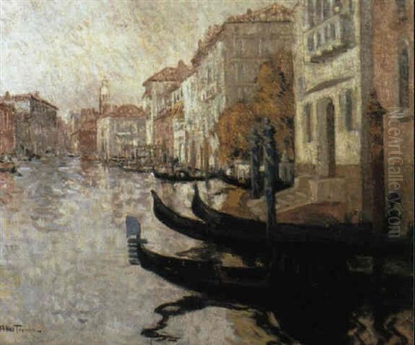 Canal A Venise Oil Painting by Louis Abel-Truchet