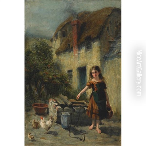 The Village Maiden Oil Painting by John Brown Abercromby