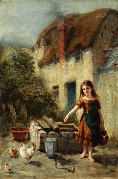 The Village Maiden Oil Painting by John Brown Abercromby