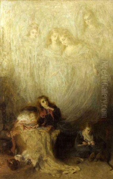 Mother's Voice Or Eve Is The Time For Prayer Oil Painting by John Brown Abercromby