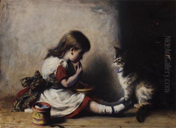 Household Pets Oil Painting by John Brown Abercromby