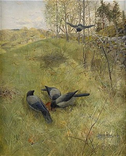 Krakorna Samlas Oil Painting by Gunnar Aberg