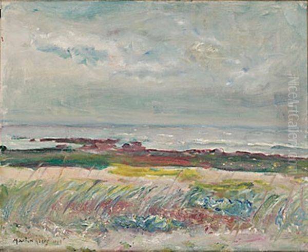 Sommardis Over Havet. Strandbild Fran Torekov Oil Painting by Martin Aberg