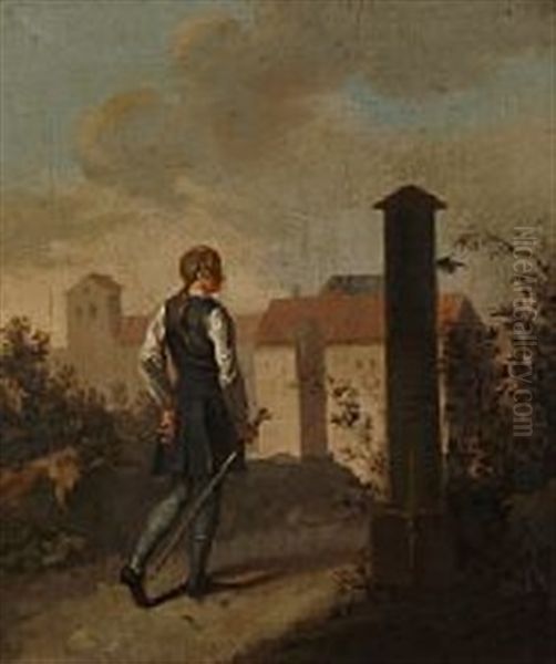 Niels Klim Pa Vandring I Potu Oil Painting by Nicolaj-Abraham Abilgaard