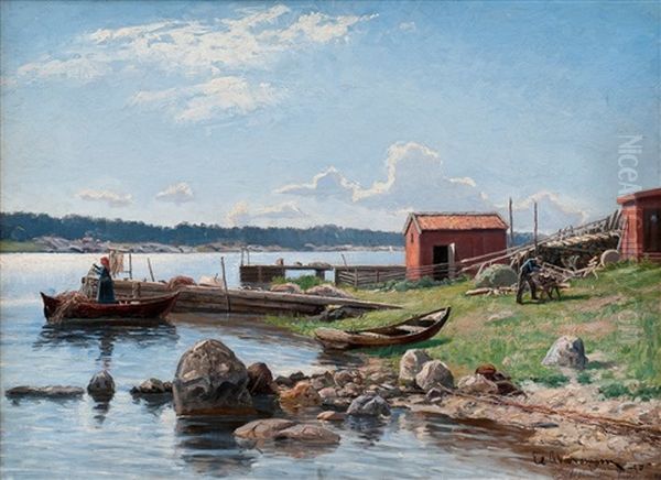 Motif From Jutholmen Oil Painting by Erik Abrahamsson