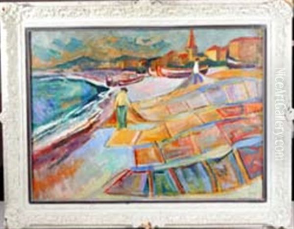 Teppichhandler An Der Cote D'azur Oil Painting by Simon Claude (Vanier) Abramovitsch