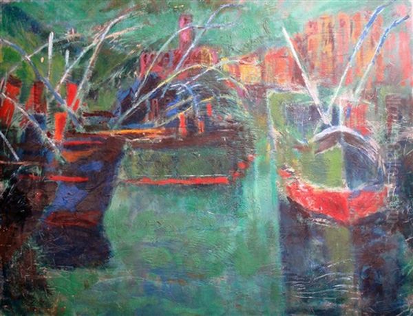 Les Peniches Oil Painting by Simon Claude (Vanier) Abramovitsch