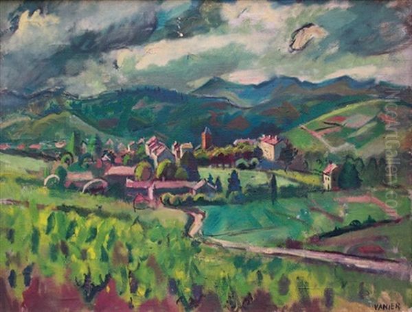 Route Du Village Oil Painting by Simon Claude (Vanier) Abramovitsch