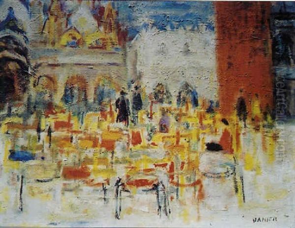 Place St. Marc A Venise Oil Painting by Simon Claude (Vanier) Abramovitsch