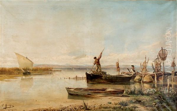 La Albufera Oil Painting by Salvador Abril y Blasco