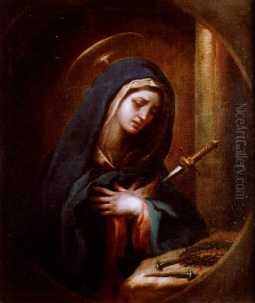 La Virgen Dolorosa Oil Painting by Manuel Fernandez Acevedo