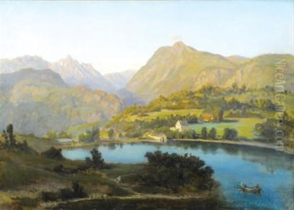 Lac De Laffray Oil Painting by Jean-Alexis Achard