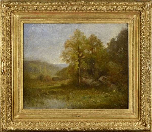 Bords De L'etang De Cernay, Vers 1865-1870 Oil Painting by Jean-Alexis Achard