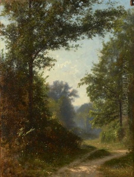 Chemin Debouchant Sur Une Clairiere Oil Painting by Jean-Alexis Achard